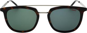 HUGO BOSS Unisex Dark Ruthenium Frame Sunglasses - Light Grey Metal - One Size