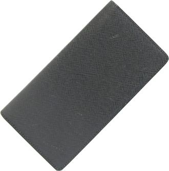 Louis Vuitton Black Noir Taiga Leather Long Bill Wallet (Bi-Fold) (Pre-Owned)