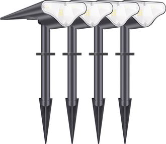OEM Juego De 4 Focos Solares Led Ajustables 2 En 1, Luces Con Estaca Para El Suelo Y Apliques De Pared Exteriores Impermeables, Ideales Para Bodas, Fiesta