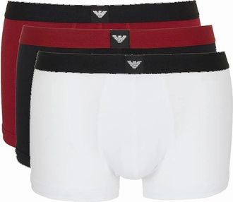 Emporio Armani Mens Emporio Armani 3-Pack Boxer Trunks, Black/Rhubarb/White - Size: 32/33/32