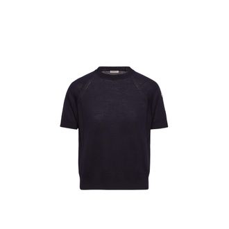 Moncler Moncler Short Sleeve Wool Sweater, Women, Blue, Size: Xs