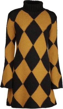 La DoubleJ Alpaca Wool Argyle Mini Jurk - Dames - Kleedjes - Veelkleurig - XS - Wol - Kleedjes