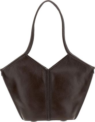 Hereu Brown Leather Calella S Tote Bag
