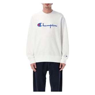Champion Logo Crewneck - male - Champion - Sweatshirts - White - L - Sweatshirts & Hoodies