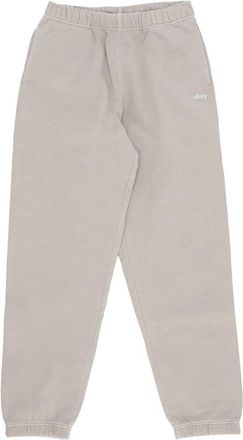 Obey Steenpigment Trainingsbroeken met elastische taille - Heren - Sweatpants - Grijs - XL - Katoen - Broeken