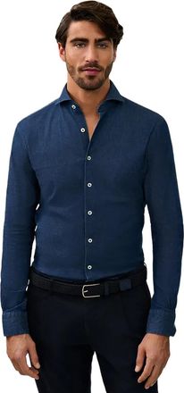 Cavallaro Overhemd Cavallaro Denimo blauw