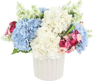 Creative Displays Inc. Handmade Faux Centerpiece With Hydrangea, Lilacs & Ranunculus