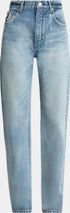 Alaia High-Rise Straight-Leg Denim Pants