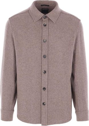 Ermenegildo Zegna Brown Speckled-effect Overshirt