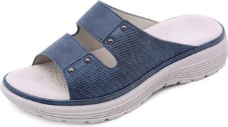 Generic Womens Slippers Fashion single shoes sandals casual sandals for women slope sports sandals slippers Slip-on summer shoes womenBlue,11