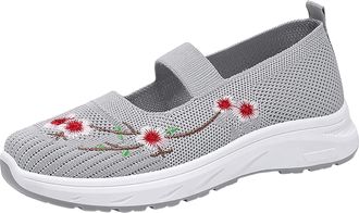 Generic Womens Trainers, Womens Sport and Outdoor Shoes, Womens Summer New Breathable Trainers - Trendy Versatile Sports Shoes for Women Grey