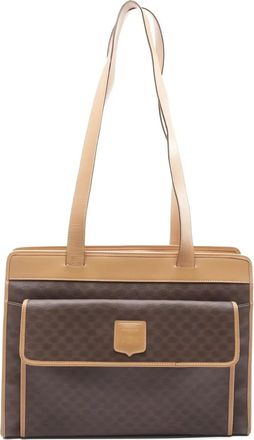 Celine 2000s Macadam pattern shoulder bag - Brown