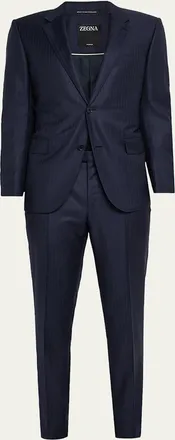 Ermenegildo Zegna Mens Trofeo Wool Tonal Stripe Two-Piece Suit