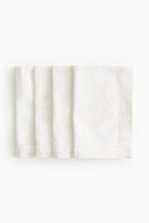 H&M 4er-Pack Baumwollservietten - Weiss