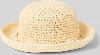 Loevenich Strohhut mit Hutband und Perlen in Offwhite, Größe 1