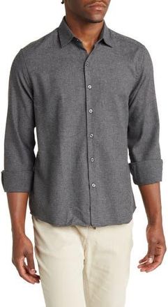 WESTZEROONE Andre Check Print Button-Up Shirt in Charcoal at Nordstrom Rack, Size Xx-Large