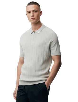 Genti Poloshirt met rits Genti lichtblauw normale fit