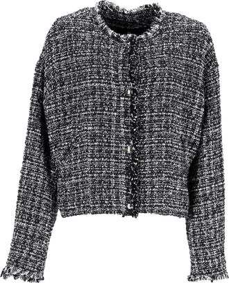 Iro Iro Oluna Tweed Buttoned Jacket in Black Acrylic
