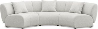 Castlery Auburn Armless Curve Sofa Customized, (Performance Boucle) Light Grey, Spill Resistant, Modular for Sofas by Castlery