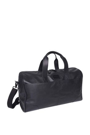 Barneys Black Real Leather Holdall