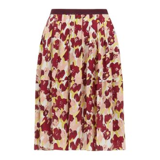 Marni Midi Skirts, female, Multicolor, Size: XS Silk Woven Skirt