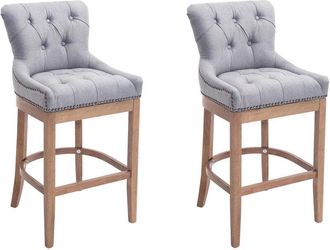 Clp Set 2x Taburetes Lakewood En Tela Gris Claro Antiguo Claro