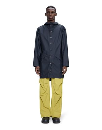 Rains 12020 giacca lunga impermeabile in blu navy