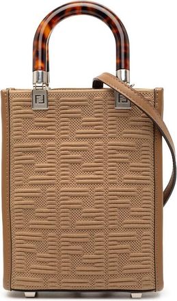 Fendi Pre-owned Fendi Mini Zucca Embossed Technical Fabric Sunshine Shopper Tote 8BS051 AGY0 12085 218