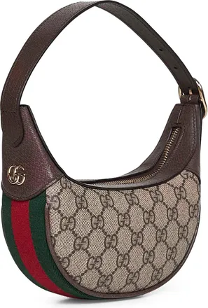 Gucci Womens Shoulder Bag Ophidia Beige-Dark Brown Polyurethane