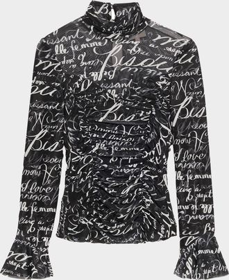 Cinq &agrave; Sept Lucy Love Journal Ruched Top