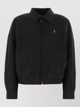 Polo Ralph Lauren linen bomber jacket collared elasticated hem