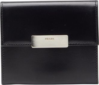 Prada Black Leather Coin Purse/Coin Case (Pre-Owned)