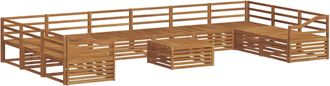 vidaXL Juegos De Sof&aacute;s 11 Uds. Natural Madera De Acacia S&oacute;lida Vidaxl