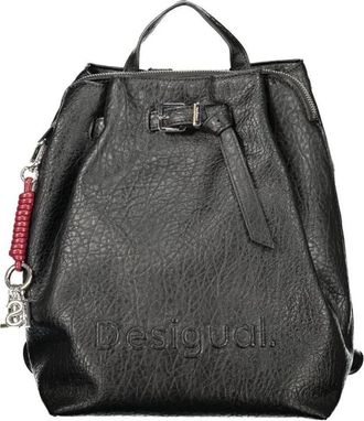 Desigual Textured Faux Leather Convertible Backpack - Dames - Tassen - Zwart - Maat: ONE Size Leer