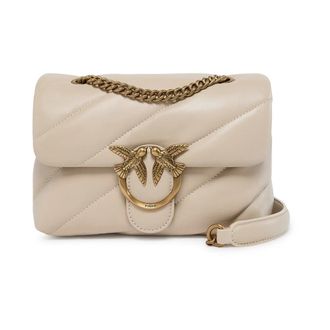Pinko Pinko - Love Mini Puff - Dames - Tassen - Beige - Maat: ONE Size Katoen