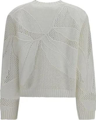 Max Mara Open-Knit Cotton Sweater - White