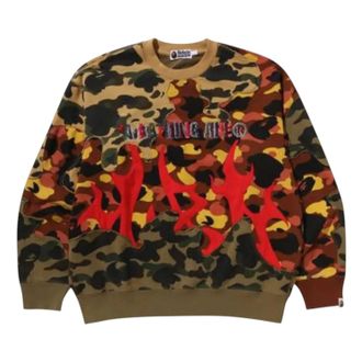 A Bathing Ape 1st Camo Upcycled Relaxed Fit Crewneck Sweatshirt Multicolor 1L80-113-305-MULTICOLOR