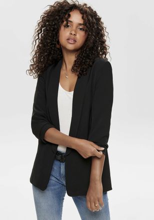Only Kurzblazer ONLY ONLELLY 3/4 LIFE BLAZER TLR NOOS, Damen, Gr. 42 (XL), schwarz, Web, Obermaterial: 95% Polyester, 5% Elasthan, unifarben, sehr figurbet