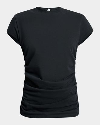 Isabel Marant Maelie Ruched Short-Sleeve Shirt