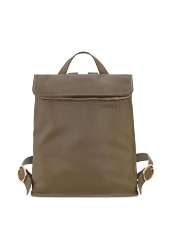 Longchamp Le Foulonn&eacute; M leather backpack - women - Leather/Recycled Polyester - One Size - Green