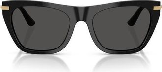 Dolce & Gabbana 55mm Square Sunglasses in Black /Dark Grey at Nordstrom