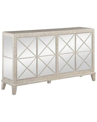 Linon Mirror 4-Door Cabinet