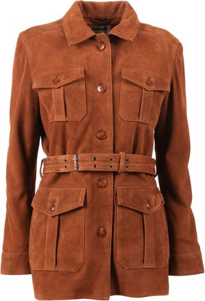 Schott NYC Brown Suede Leather Tailored Jacket