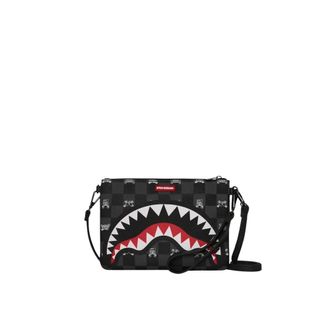 Sprayground Peeking Character Check Crossover Clutch - male - SPRAYGROUND - Bags - Black - ONE SIZE - Bags