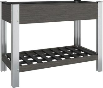 vidaXL Garden Raised Bed with Shelf Grey 100x50x75 cm WPC vidaXL