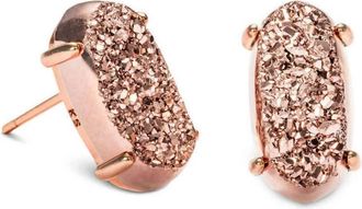 Kendra Scott Womens Betty Drusy Stud Earring In Rose Gold