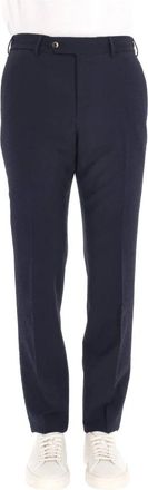 Pantaloni Torino Pantalon van gekreukeld scheerwol Slim jogger - Heren - Chinos - Blauw - S - Wol - Broeken