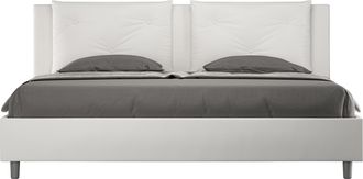 Itamoby Cama Doble 180x200 King Size Contenedor Acolchado Appia K Color: Blanco - Versi&oacute;n: Con Caja De Almacenaje