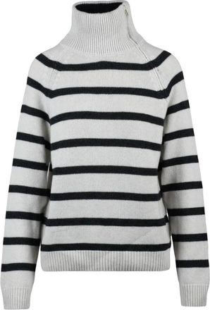 Semicouture Trui met col en rits - Dames - Coltruien - Wit - M - Kasjmier - Truien & Vesten