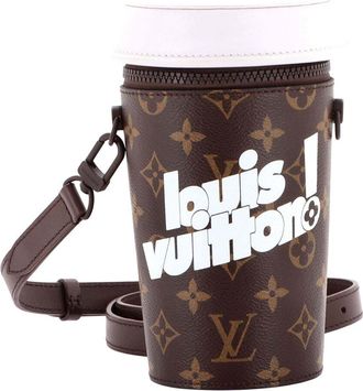 Louis Vuitton Brown Everyday Signature Monogram Canvas Coffee Cup Convertible Pouch (Authentic Pre-Loved)